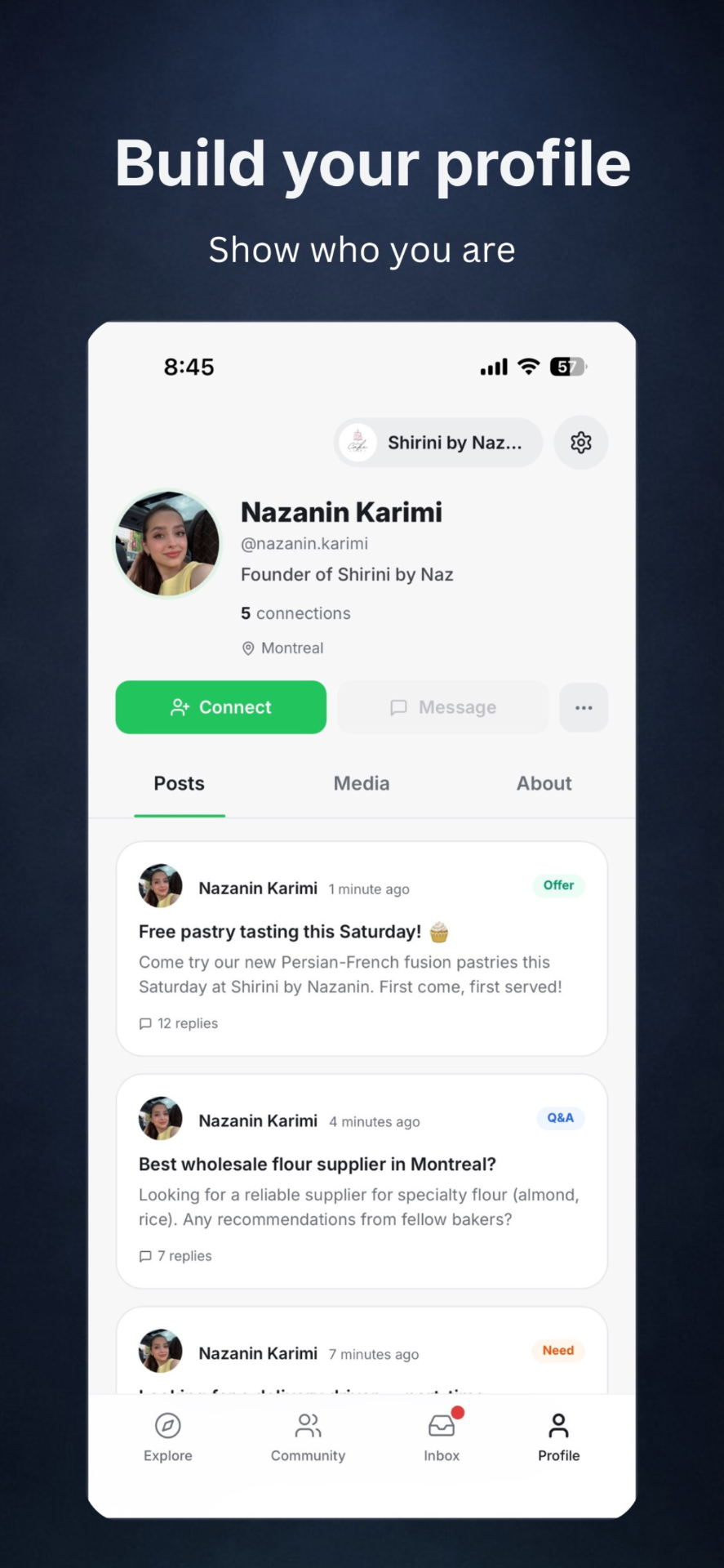Build your profile